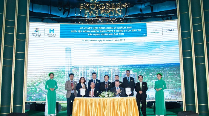 Tập đoàn xuân mai tại lễ ký kết hợp đồng quản lý khách sạn với tập đoàn khách sạn Hyatt